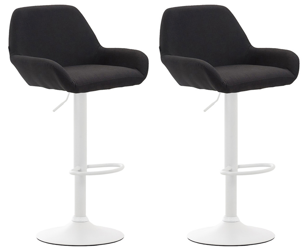Lot de 2 tabourets de bar braga tissu blanc