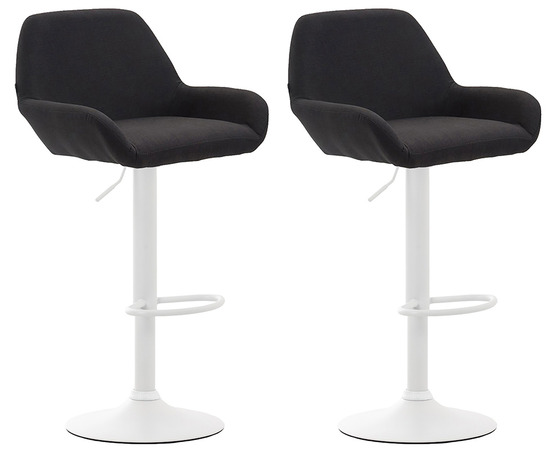 Lot de 2 tabourets de bar braga tissu blanc
