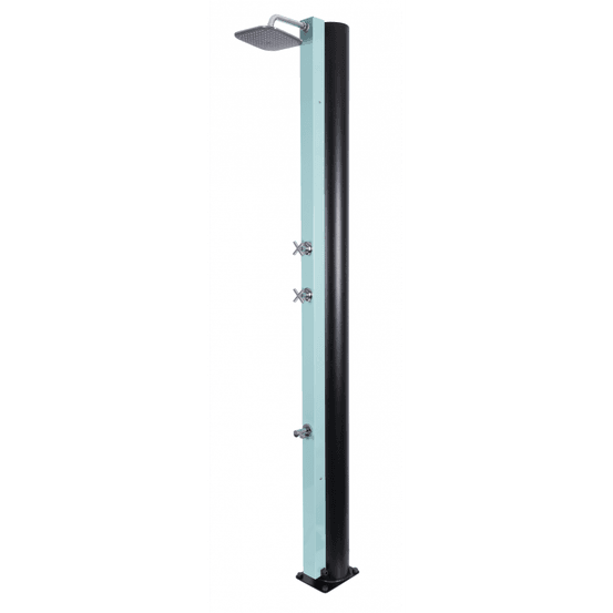 Douche de piscine solaire bleue avec rince pieds 40l