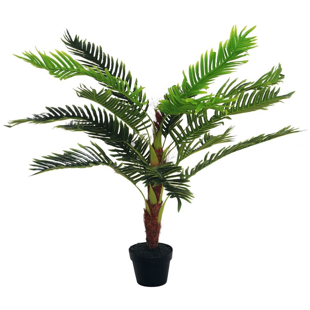 Palmier cycas artificiel pe intérieur extérieur pot inclus 123cm vert