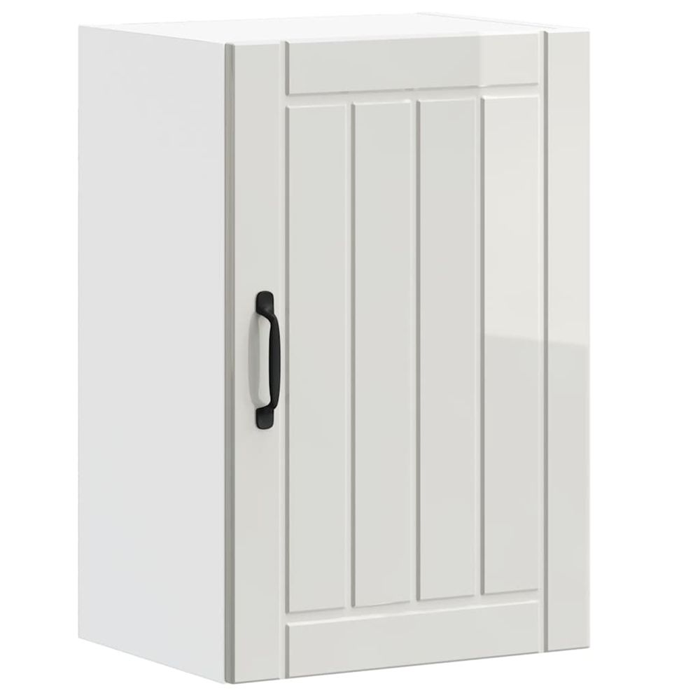 Armoire murale de cuisine lucca blanc brillant bois ingénierie