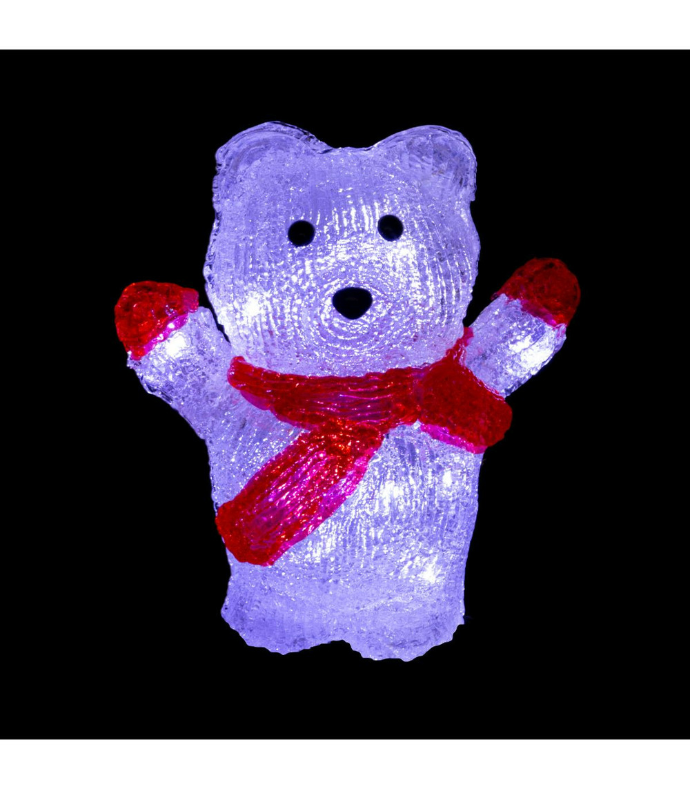 Décoration lumineuse personnage lumineux 16 led blanc froid lumière fixe h 18 cm