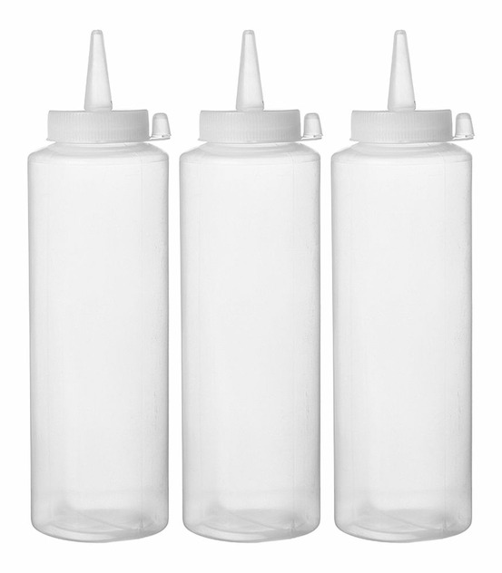 Sets de flacon distributeur - 3 pièces 0,35l transparent 55x(h)205 mm - hendi