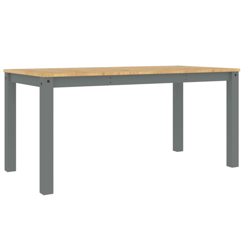 Table à manger panama gris 160x80x75 cm bois massif de pin