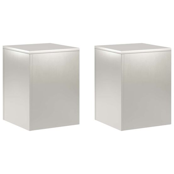 Support de plante 2 pcs argenté 30 x 30 x 40 cm acier