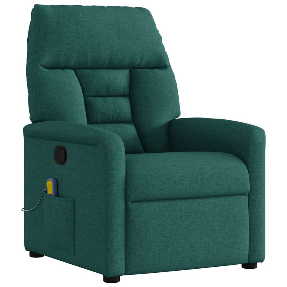 Fauteuil de massage inclinable vert foncé tissu