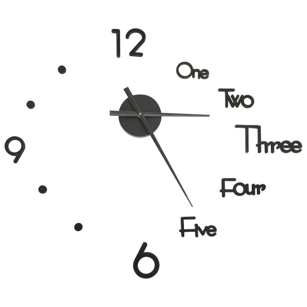 Horloge murale 3d design moderne noir 100 cm xxl