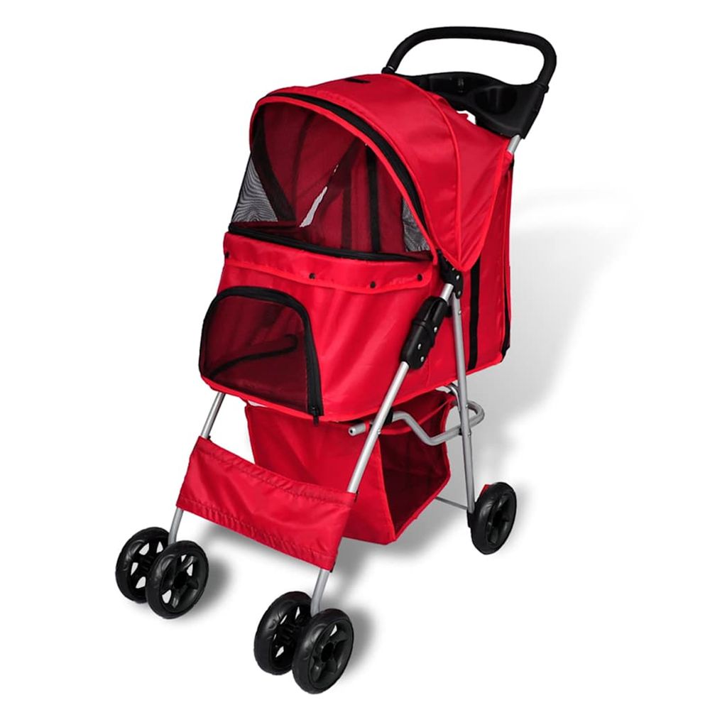 POUSSETTE POUR CHIENS ROUGE-(868617)