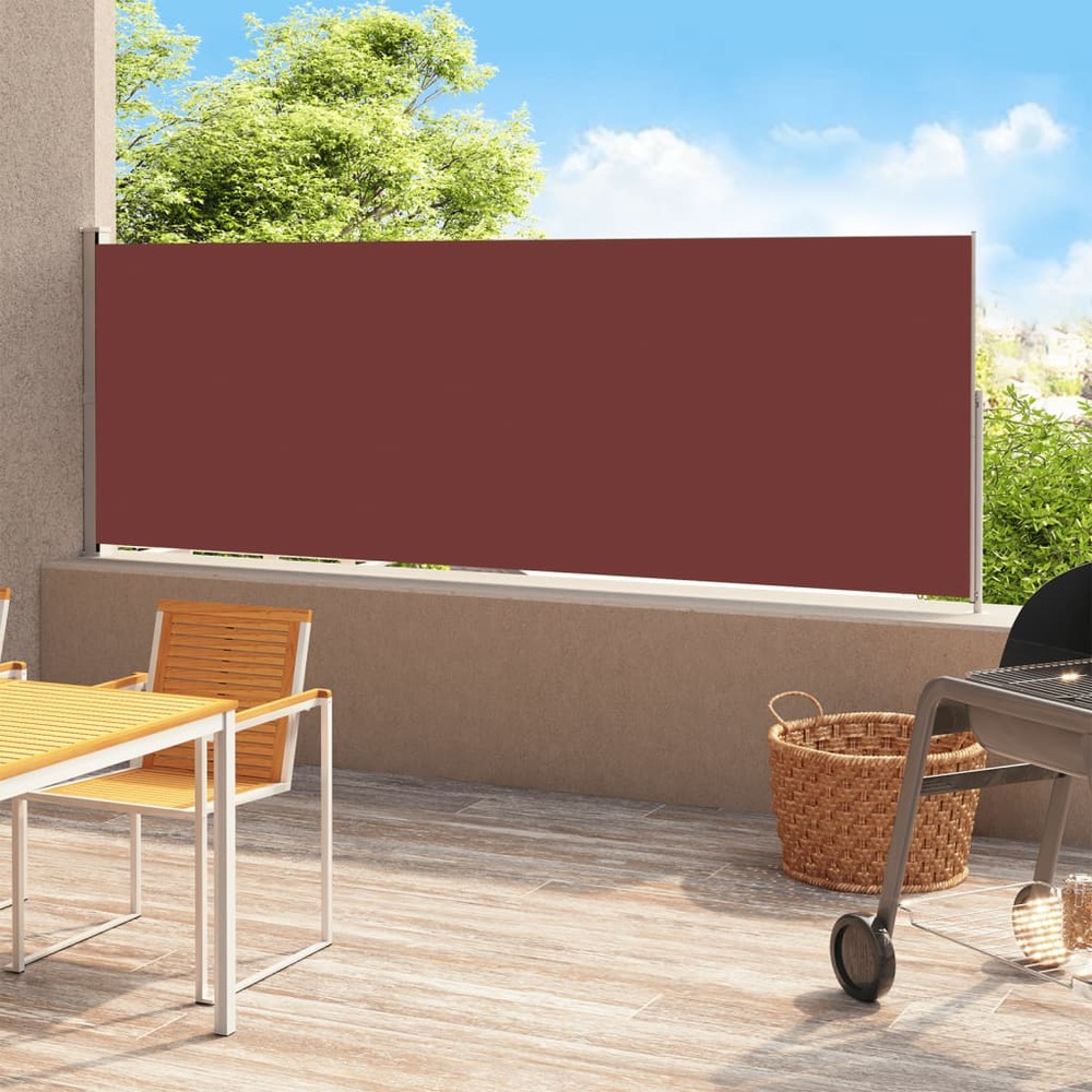 Auvent latéral rétractable de patio 220x500 cm marron
