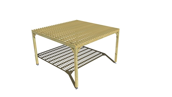 Pergola bois • 4m x 4m • indépendante • sens largeur • lattage bois • livraison comprise
