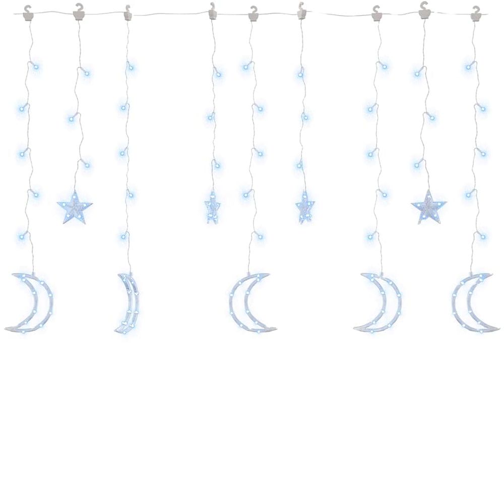Guirlande lumineuse étoile et lune avec télécommande 138 led