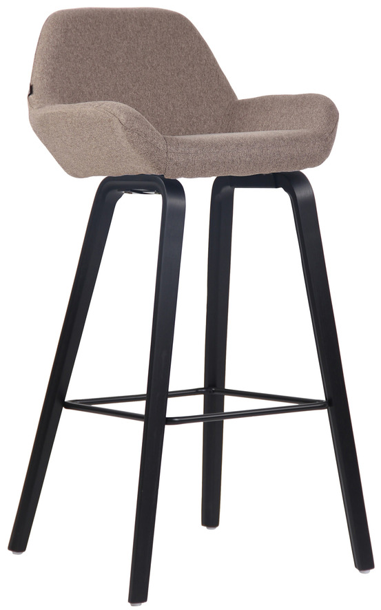 Tabouret de bar newnan en tissu 4 pieds structure noir (chêne)