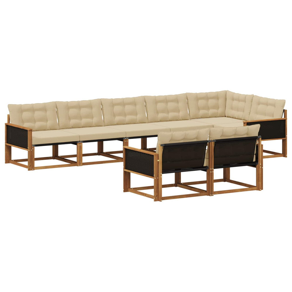 Ensemble de canapés d'extérieur 8 pcs naturel et beige
