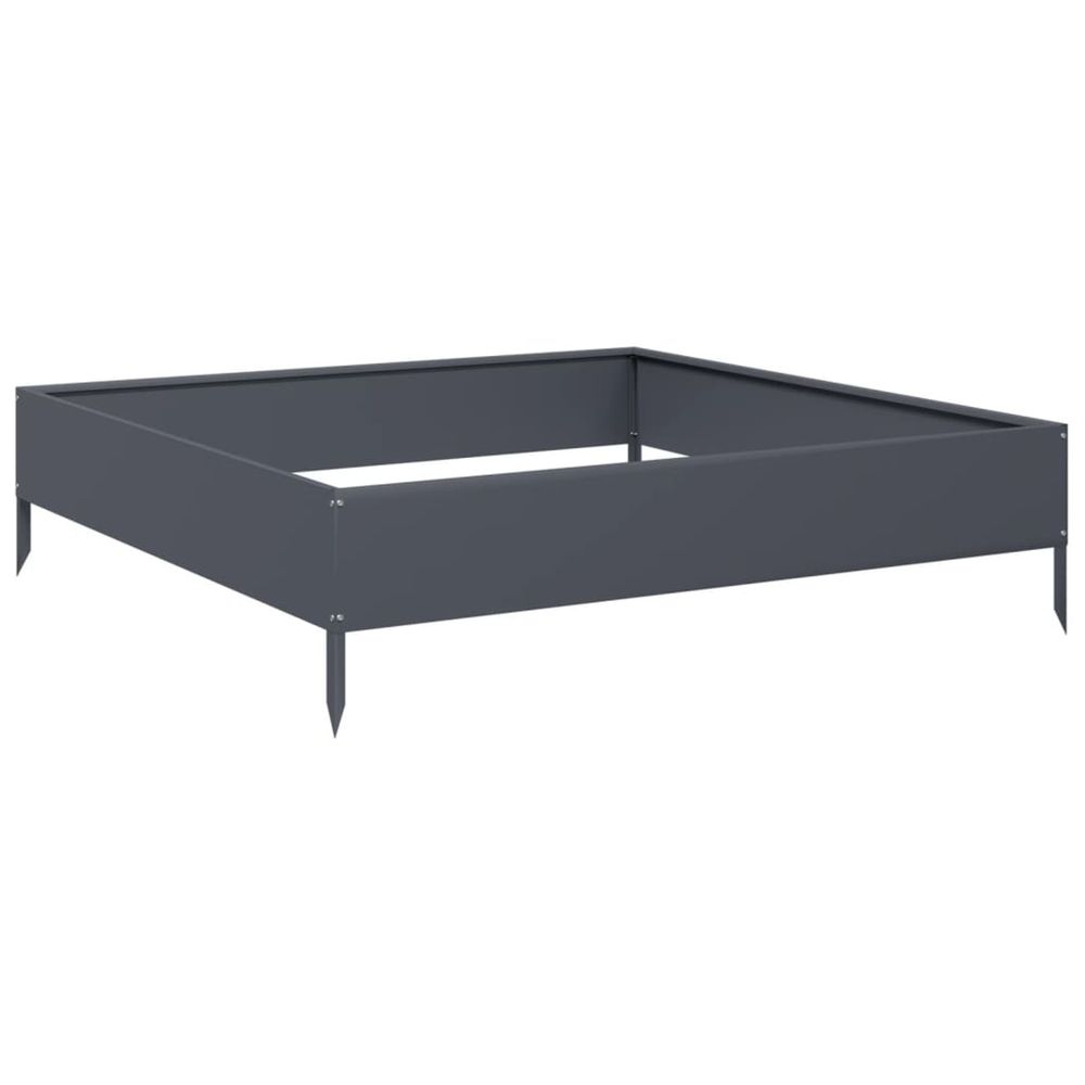 Lit surélevé de jardin anthracite 100x100x26 cm acier