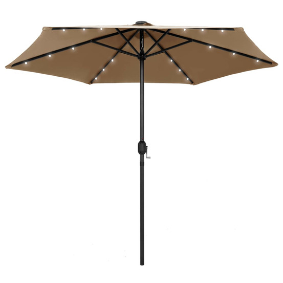 Parasol avec LED et mât en aluminium