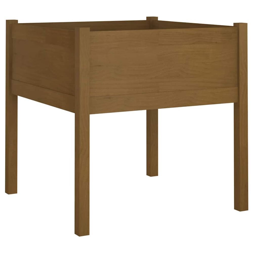 Jardinière d'extérieur marron miel 70x70x70 cm pin massif