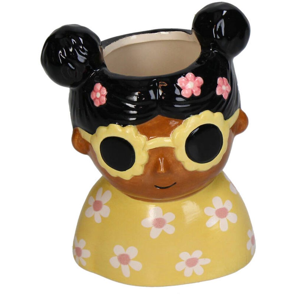 Cache-pot en dolomite multicolore - 8,2 x 6,5 cm x h10,5 cm
