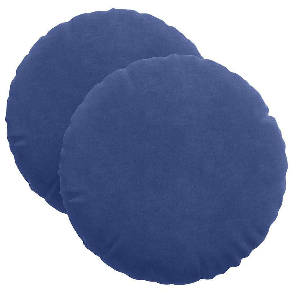 Coussins de siège 2 pcs bleu police ø 40 x 13 cm velours