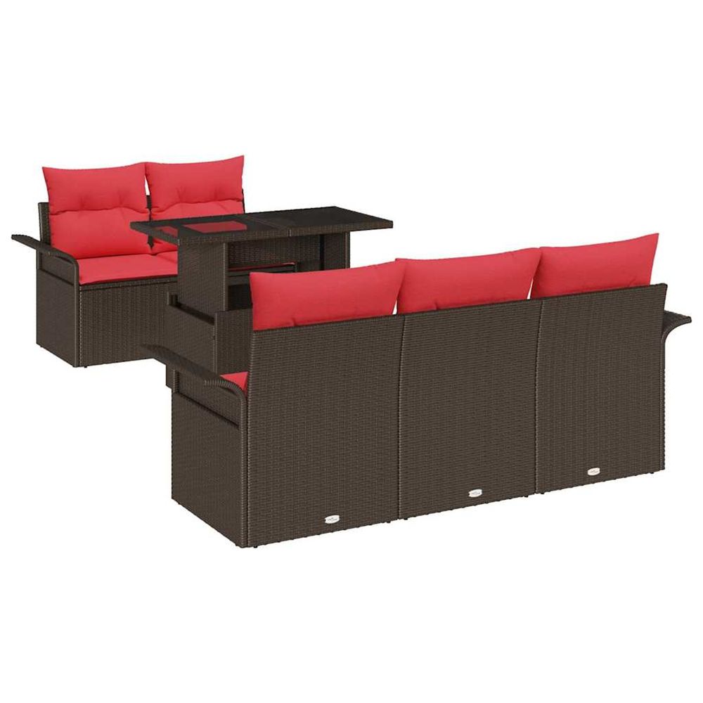 Ensemble de canapé de jardin 6 pc marron