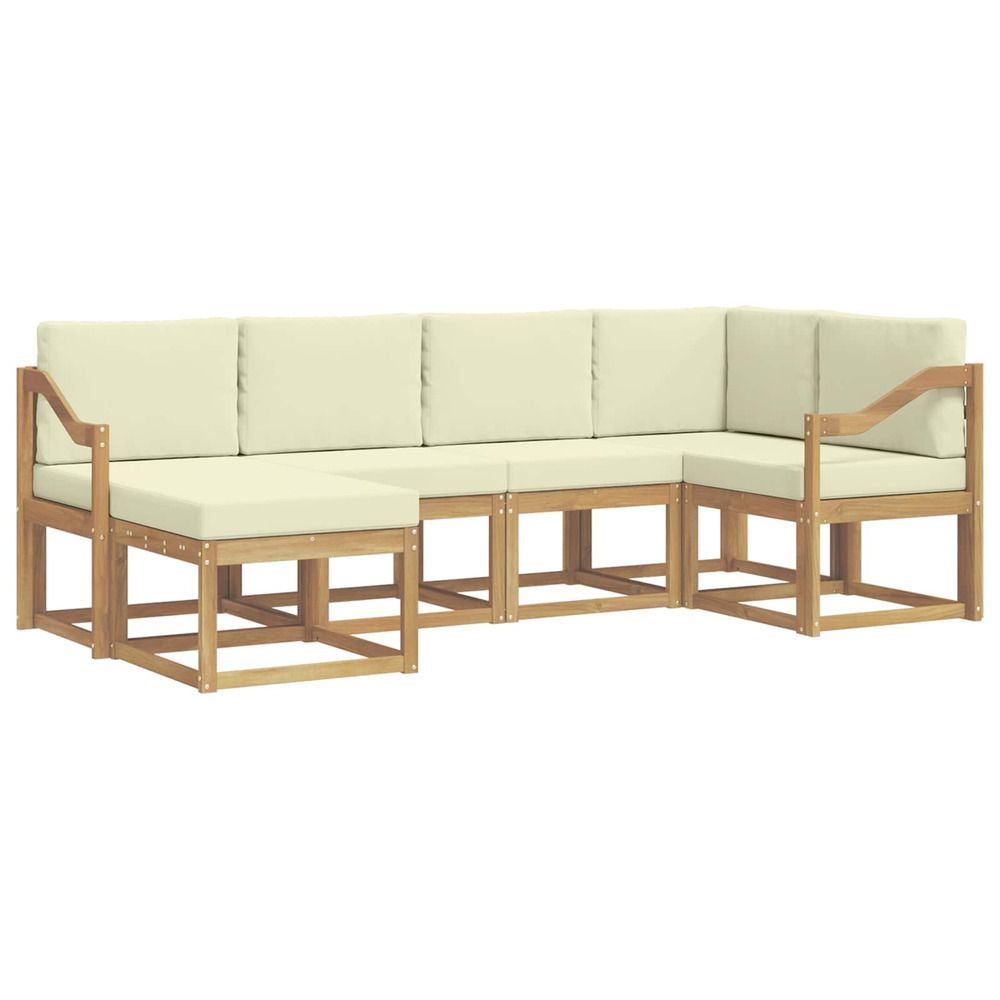 Ensemble de canapés d'extérieur 6 pc blanc et crème polyester