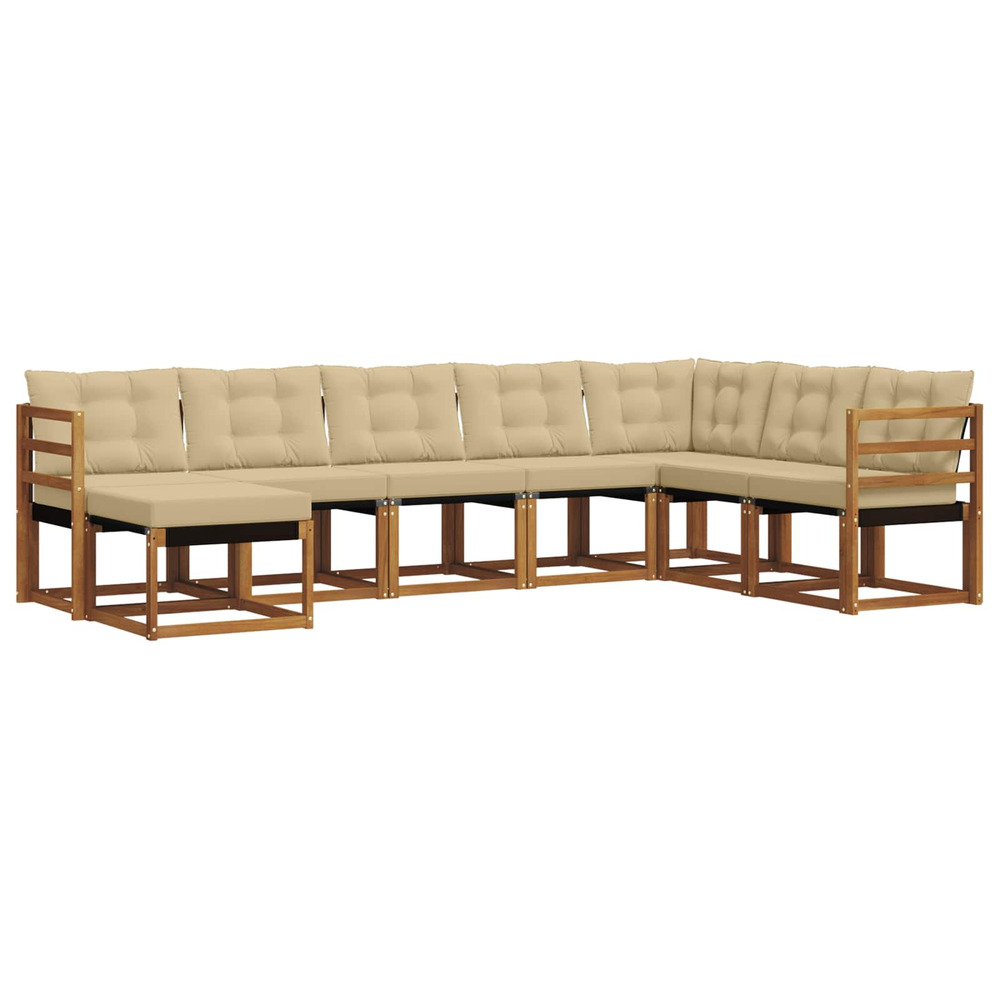 Ensemble de canapés d'extérieur 8 pcs naturel et beige