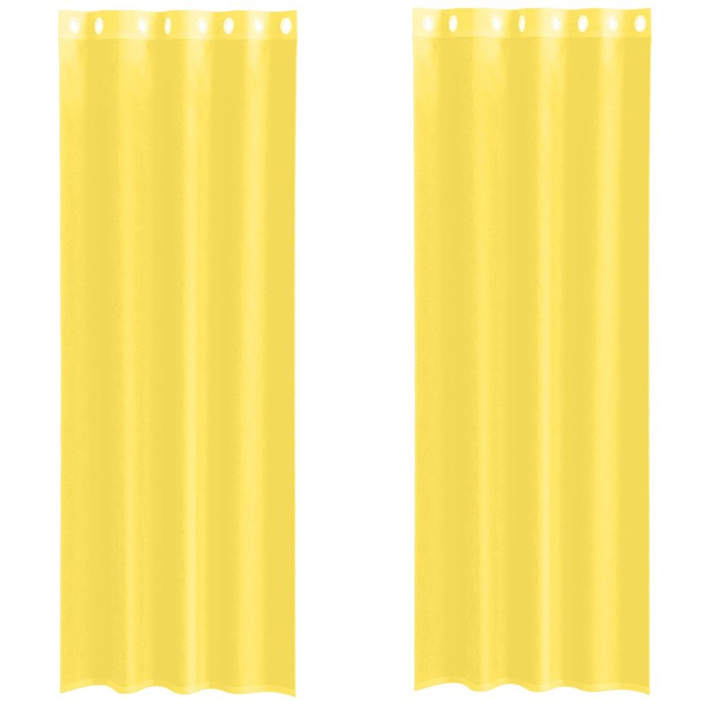 Rideaux en voile avec œillets 2 pcs jaune