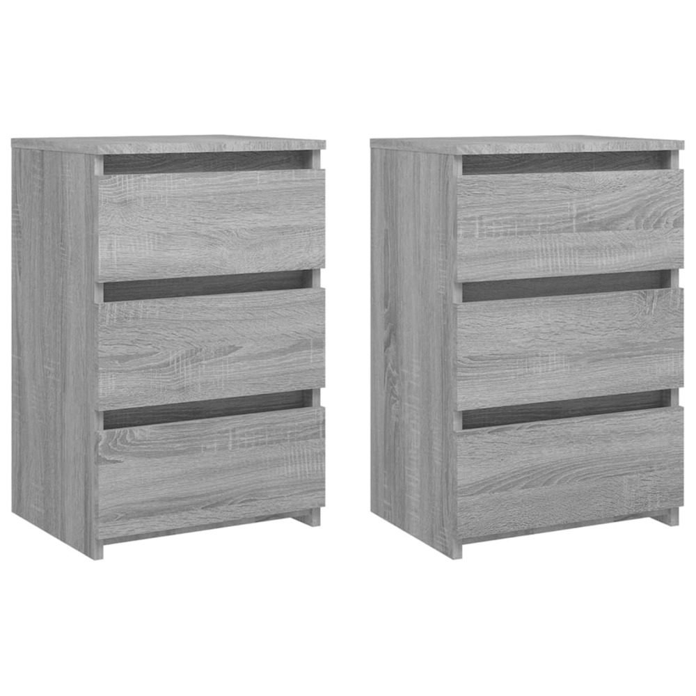 Tables de chevet 2 pcs sonoma gris 40x35x62,5cm bois ingénierie