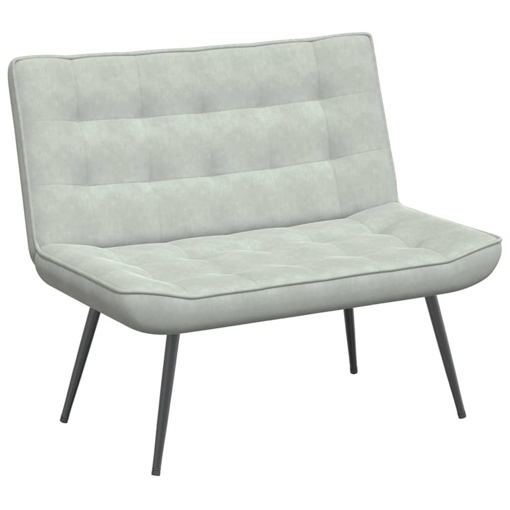 Banc gris clair 110x74x84 cm velours