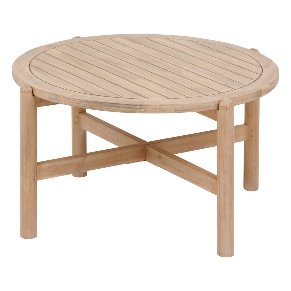 Table basse de jardin ronde "deona" 80x48cm en acacia certifié fsc