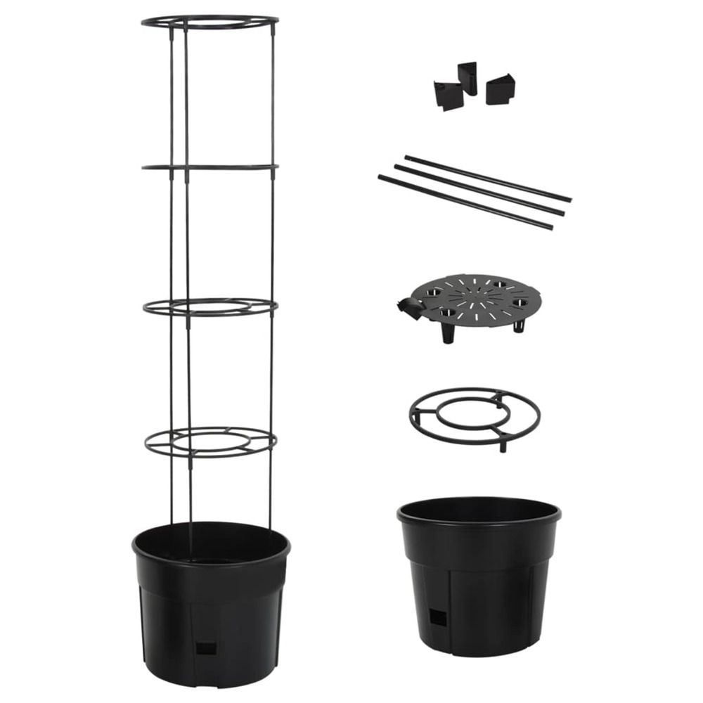 Jardinière d'extérieur à tomate anthracite ø39x150 cm polypropylène