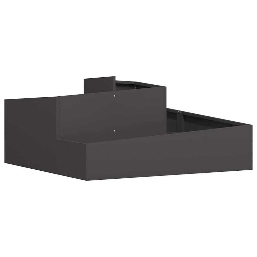 Cache-pot de jardin noir 100 x 100 x 50 cm acier laminé à froid