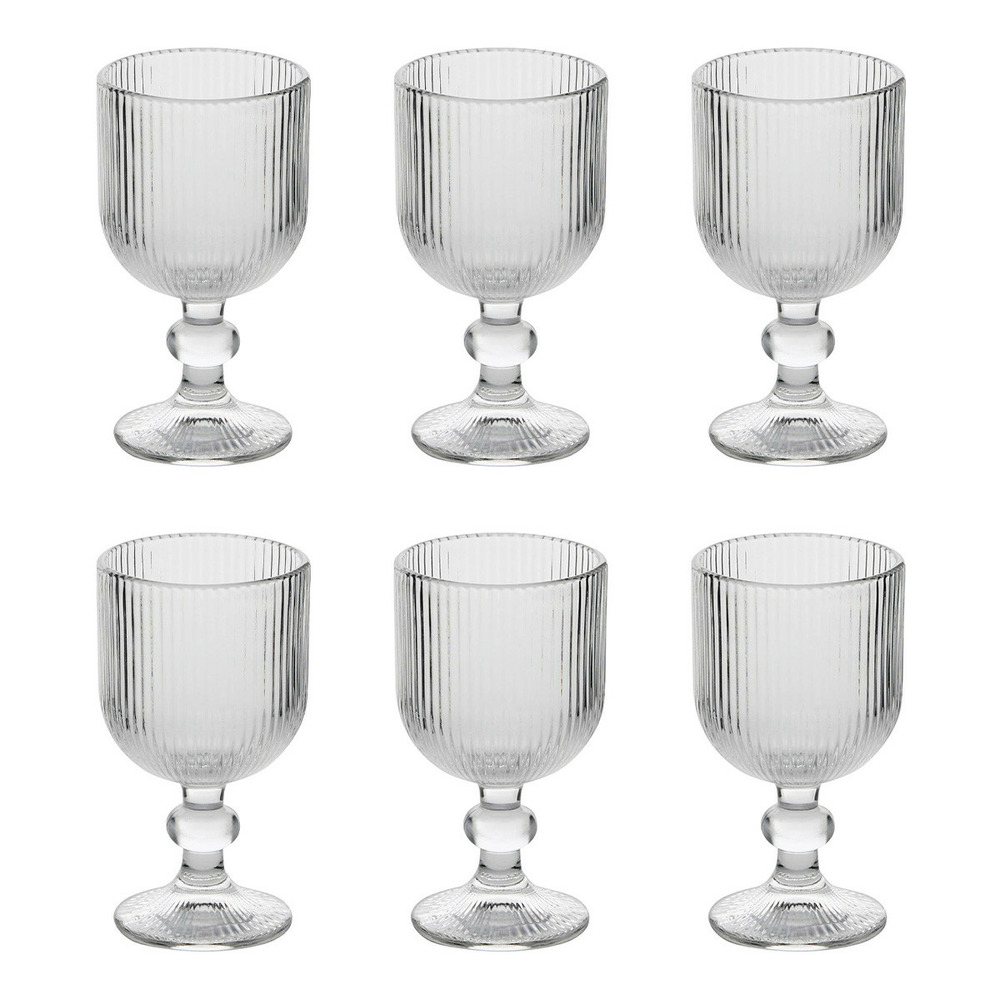 Lot de 6 verres à vin strie 