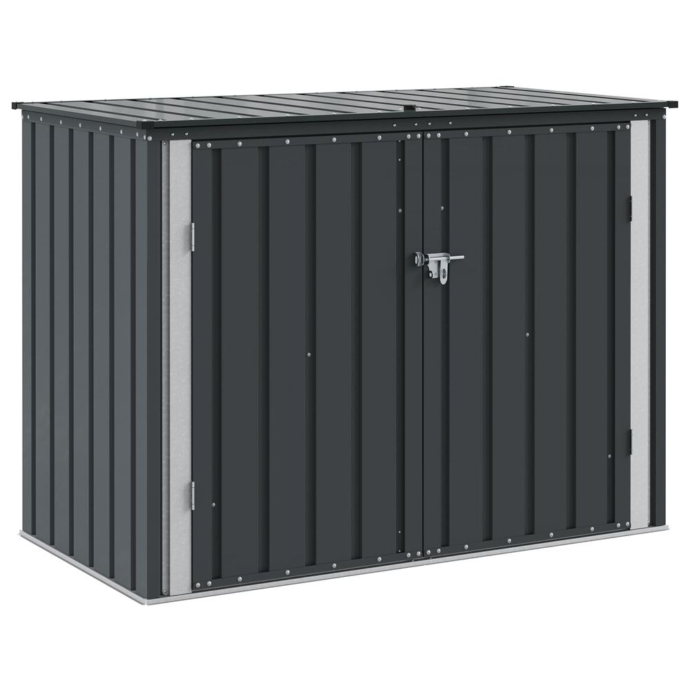 Boîte de rangement de jardin noir 151,5 x 82 x 110,5 cm acier