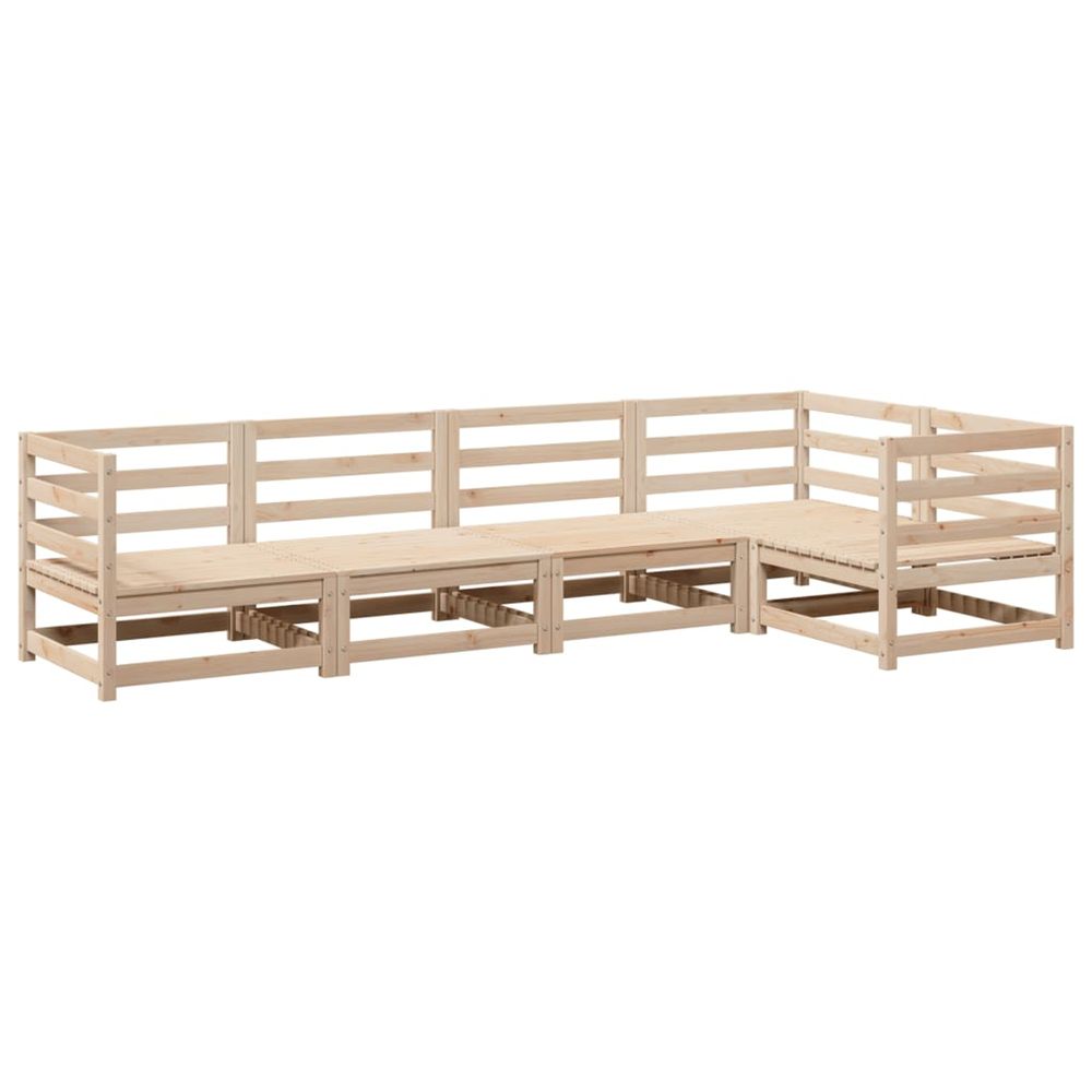 Salon de jardin 5 pcs bois de pin massif