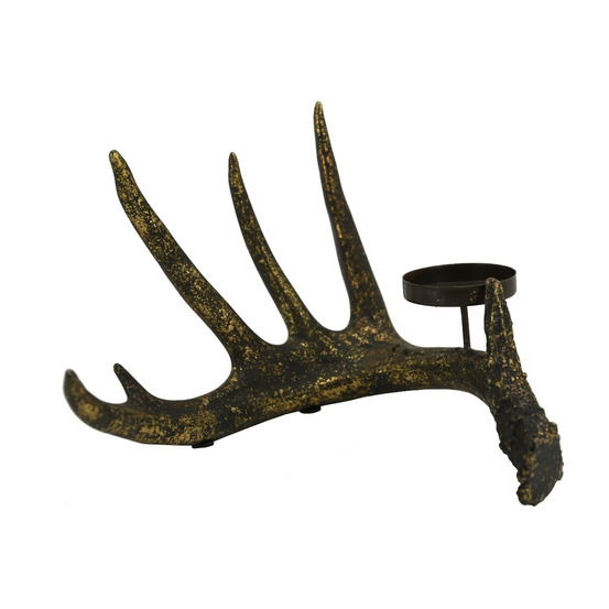 Porte bougie bois de cerf en polyrésine 1 bougie