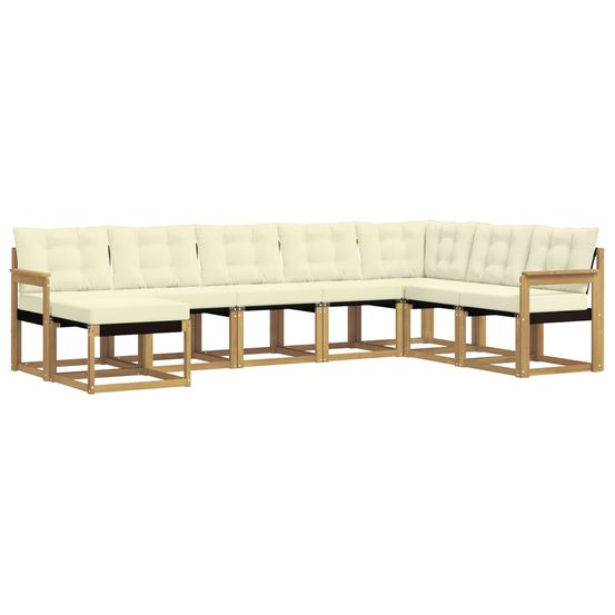 Ensemble de canapés d'extérieur 8 pc blanc et crème