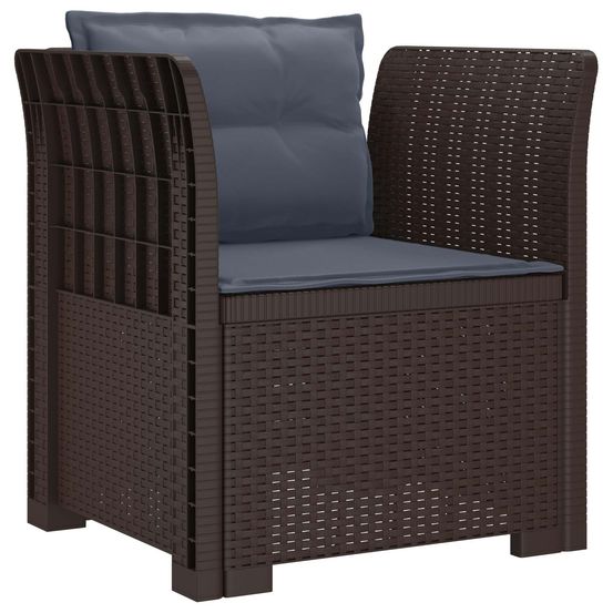 Fauteuil 1 place avec coussins look rotin pp marron