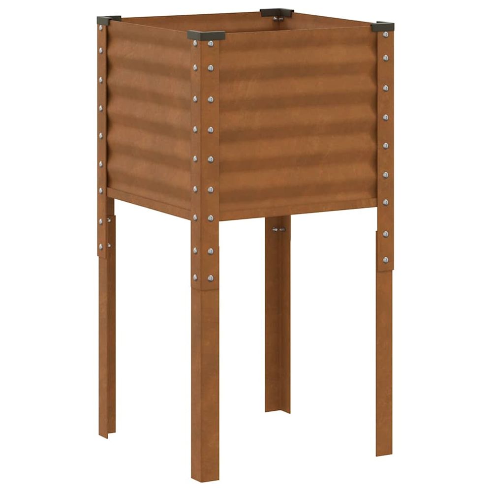 Cache-pot de jardin rouillé 45 x 45 x 88 cm acier galvanisé