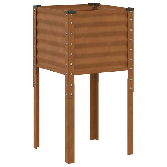 Cache-pot de jardin rouillé 45 x 45 x 88 cm acier galvanisé