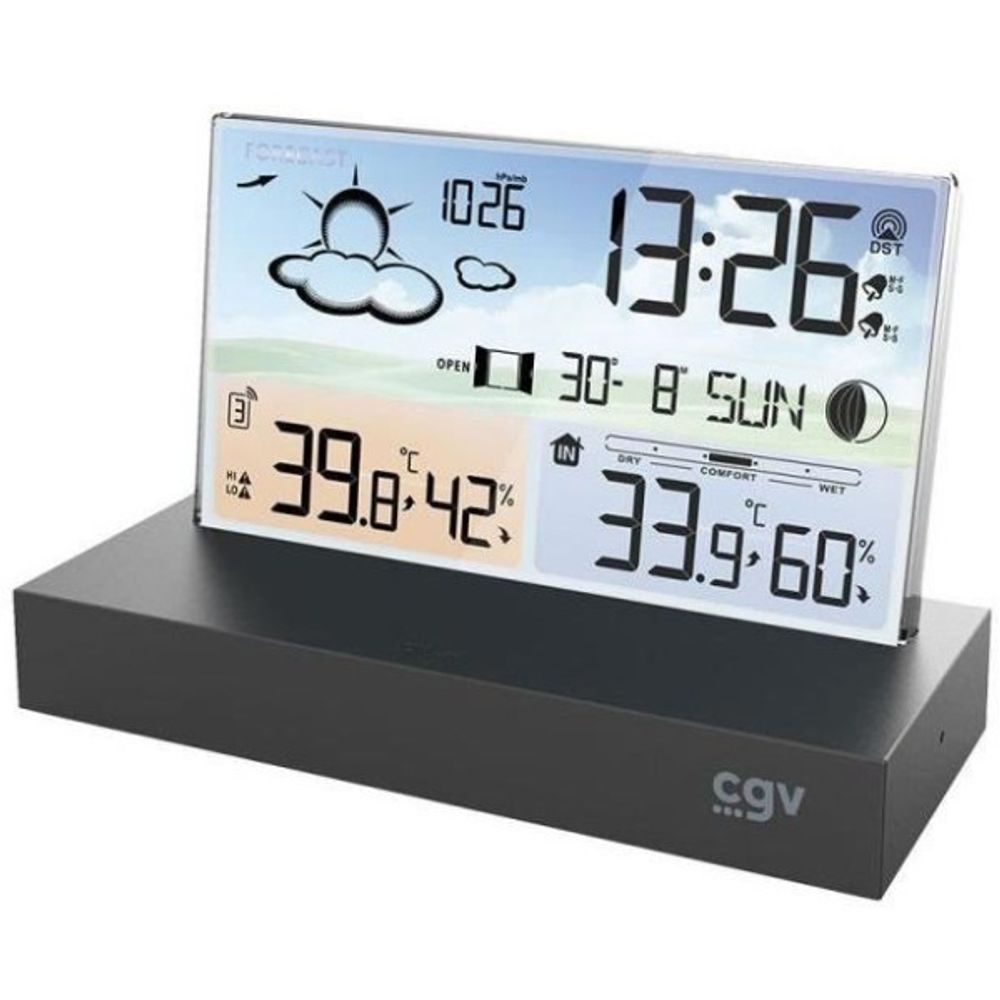 Station météo - cgv - 19004 - meteoflex - sans fil - écran plat