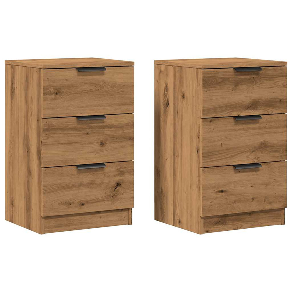 Tables de chevet 2 pcs chêne artisanal bois d'ingénierie