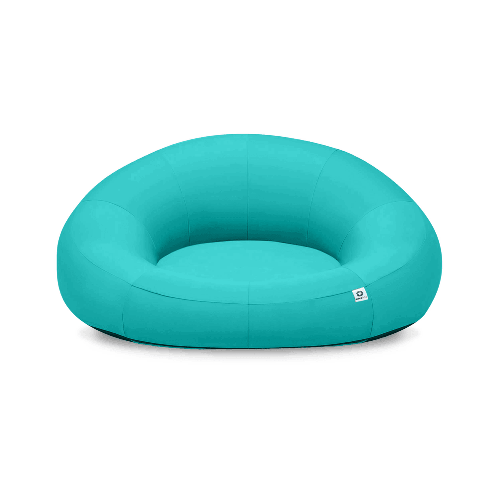 Pouf Flottant Polyvalent 140x120x60 Cm Avec Pompe Électrique - Tissu Olefin Bleu Pétrole
