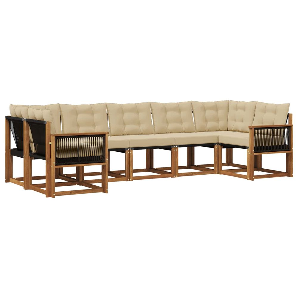 Ensemble de canapés d'extérieur 7 pc naturel et beige