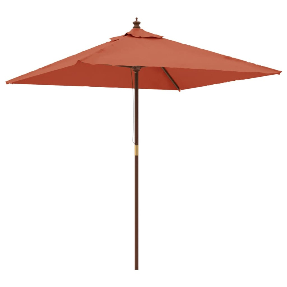 Parasol de jardin avec mât en bois terre cuite 198x198x231 cm