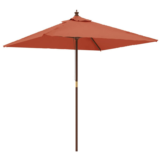 Parasol de jardin avec mât en bois terre cuite 198x198x231 cm