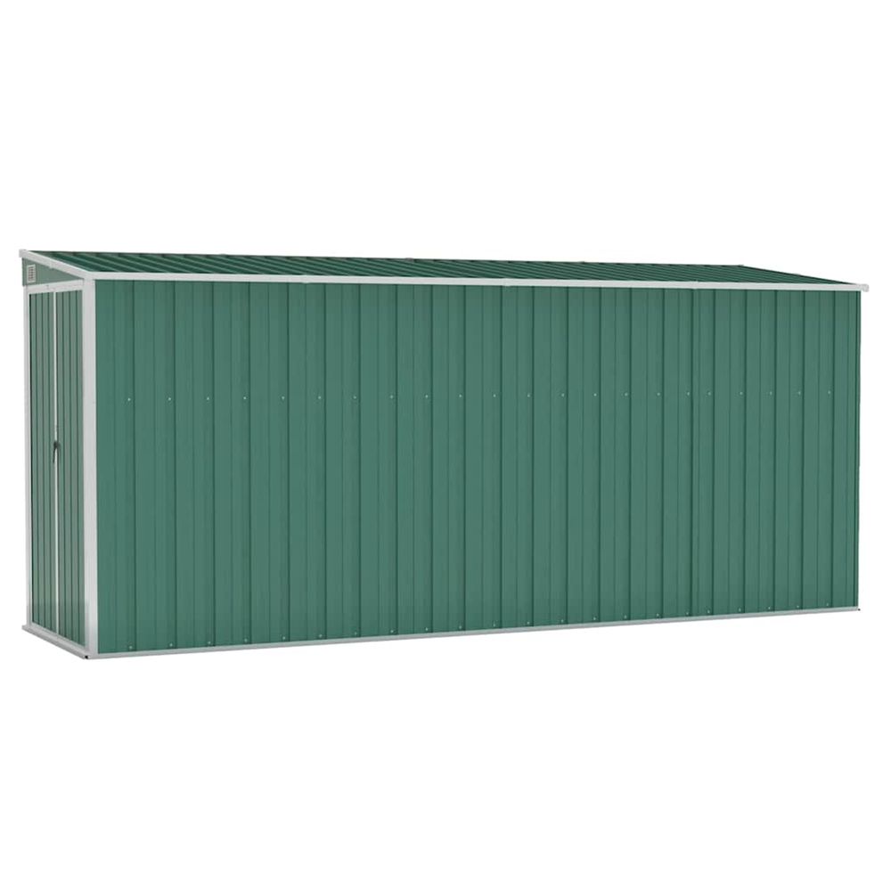 Abri de jardin mural vert 118x382x178 cm acier galvanisé