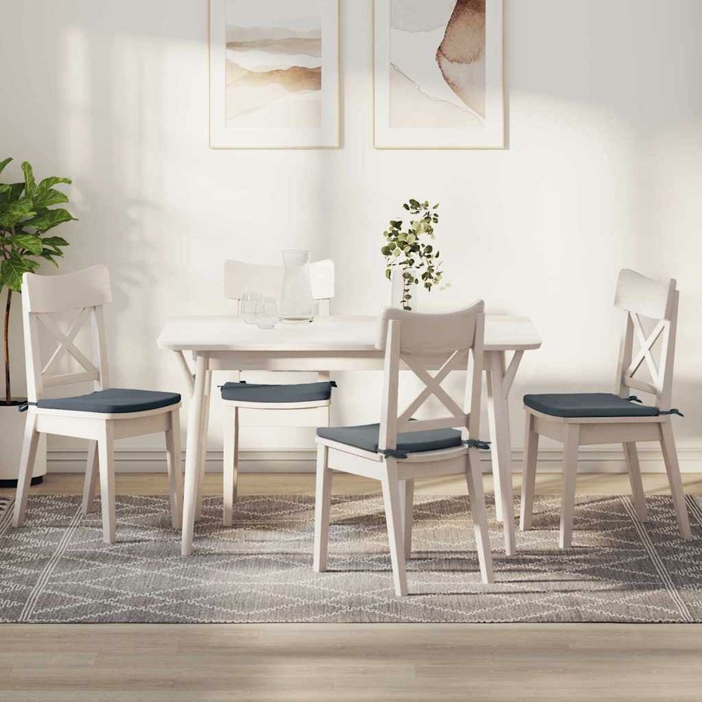 Coussins de siège 4 pcs gris foncé 40 x 40 x 3 cm velours