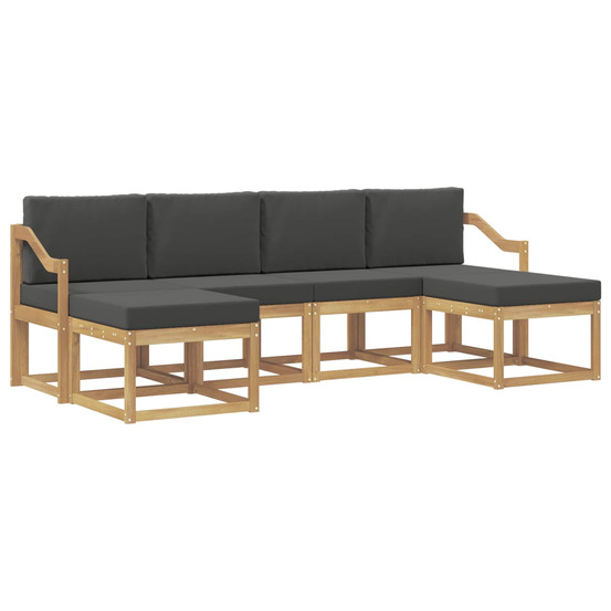 Ensemble de canapés d'extérieur 6 pcs blanc et anthracite