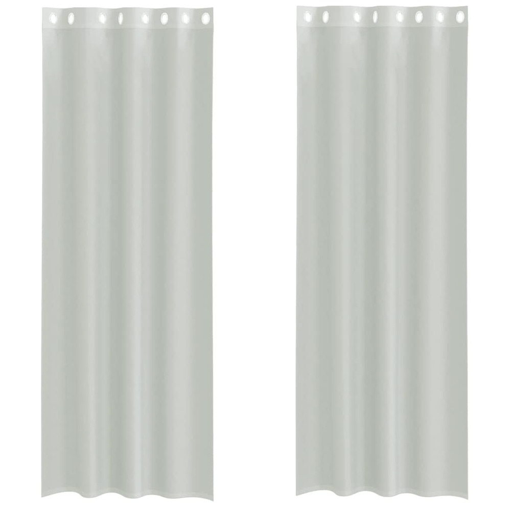 Rideaux en voile avec œillets 2 pcs gris clair 140x300 cm