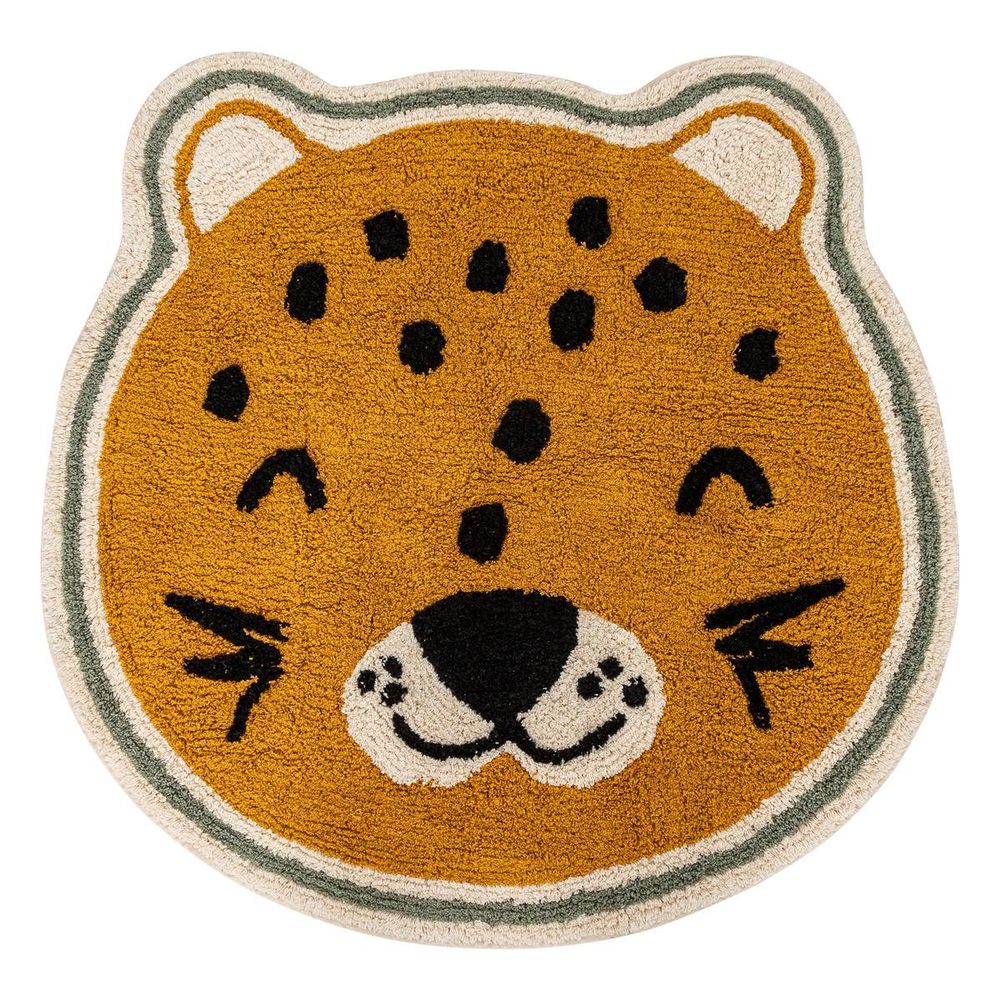 Tapis enfant léopard kori jaune ocre d90cm